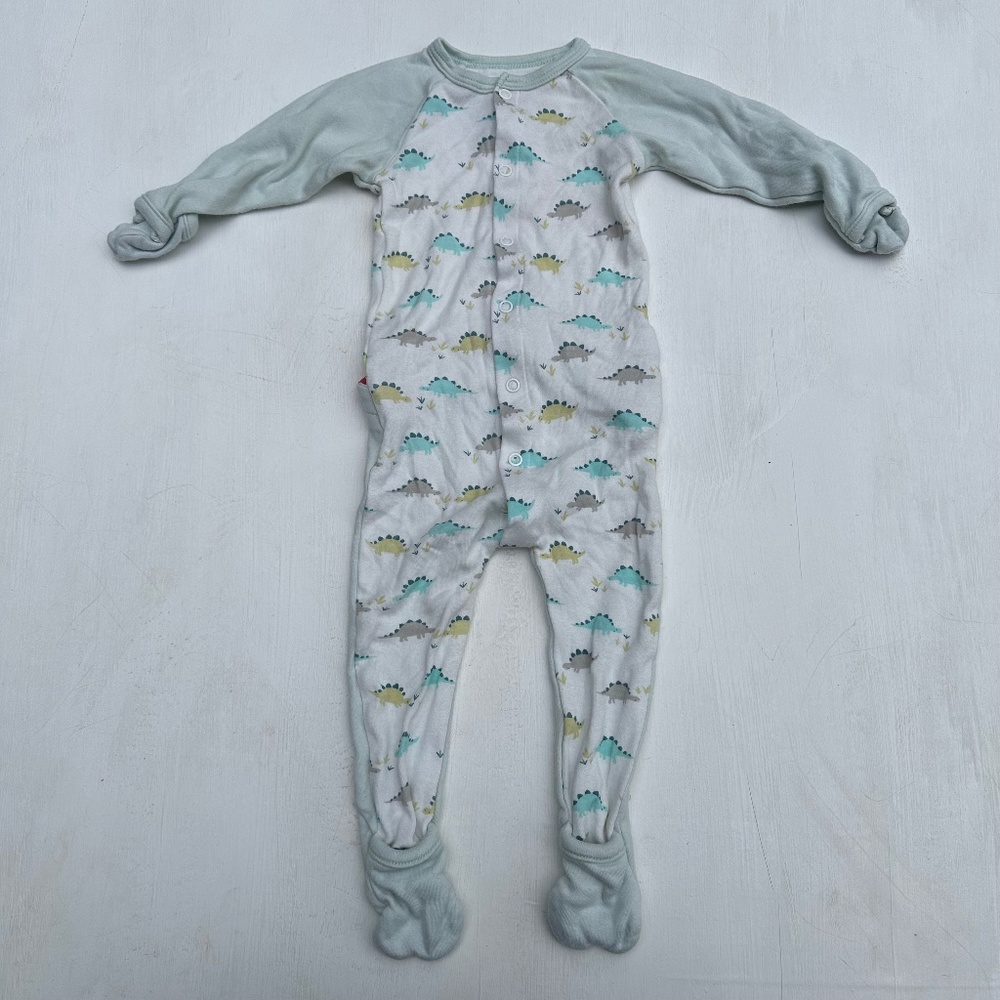 Goumi Blue Dinosaur Bamboo One Piece Footie